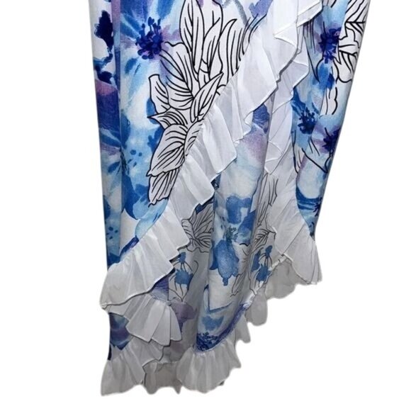 Floral Maxi Dress With Ruffle Detail & Spaghetti Straps By Elan - Picture 6 of 11